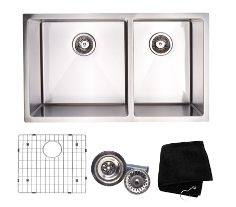 Fregadero de cocina del cuenco del doble del acero inoxidable de 32