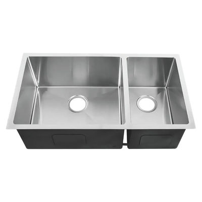 Popular High-End Multifunctional Double Bowl Sinks Custom Size Handmade Sus304 Stainless Steel Undermount Durable Scratch-Resistant Kitchen Sinks