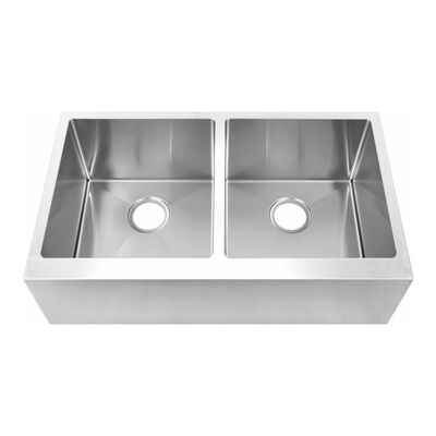 50/50 Double Bowl Kitchen Sinks For Apartment Hotel Sus304 Scratch-Resistant PVD Black Apron Sink Popular Hot Selling Sink Basins with Accessories Drain Basket