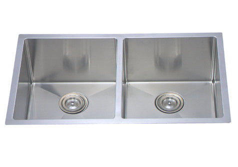 32 Inch Above Counter Undermount Stainless Steel Kitchen Sink SUS 304 R15 Corner / Offset Stainless Steel Kitchen Sink