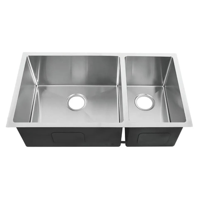 El precio de fábrica SUS304 Undermount 32 avanza lentamente el fregadero de cocina de acero inoxidable del cuenco doble