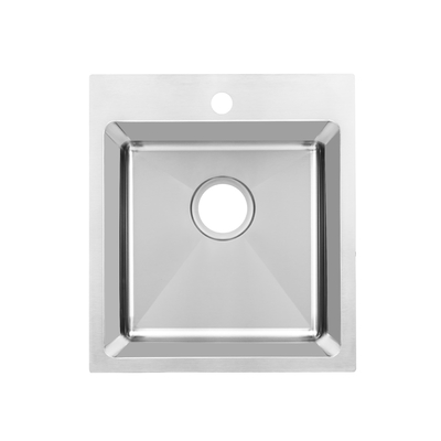 Fuente de China sobre fregadero de cocina de acero inoxidable de 304 cuencos del fregadero de Topmount del contador con el dren
