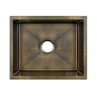 Fregaderos de cocina de acero inoxidable SUS304 dorado antiguo nórdico simple, lavabo artístico rectangular moderno para baño, Evier De Cuisine, fregadero hecho a mano, fabricante al por mayor, fregadero de 550x450mm