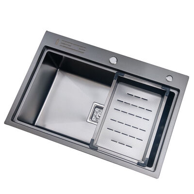 Fregadero de cocina con relieve de panal de abeja, fregaderos de cocina de acero inoxidable 304, calibre 16/18, popular, resistente a los arañazos y silencioso, lavabo de estación de trabajo Nano con accesorios