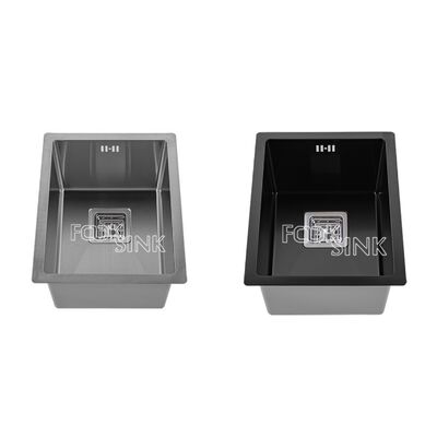 Alta calidad moderno hecho a mano pequeño 304 de acero inoxidable Lavadero espesado mono tazón Nano negro cocina diseño multifuncional Lavadero para bar Rv