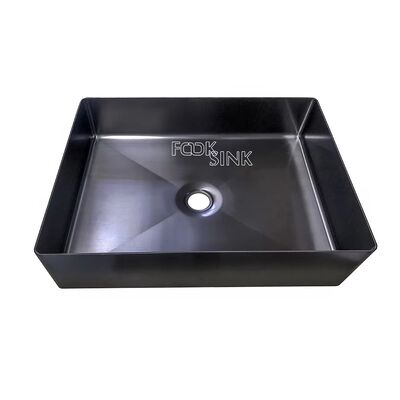 Fregadero de baño de alta resistencia, lavabos dorados negros de acero inoxidable 304 Pvd, fregadero para inodoro, lavabos de baño de lujo sobre el mostrador