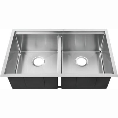 Producción profesional de fregaderos de cocina de un solo y doble seno de acero inoxidable de calibre 16, fregaderos de cocina bajo encimera, lavabo de 33x20 pulgadas, estación de trabajo con repisa, fregadero empotrado de 10 pulgadas de profundidad
