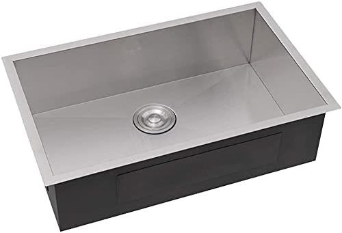 Venta caliente lavamanos de cocina hechos a mano de acero inoxidable 10 pulgadas profundos Sus304 Lavabo para la cocina Apartamento Hotel Fregadero De Cocina
